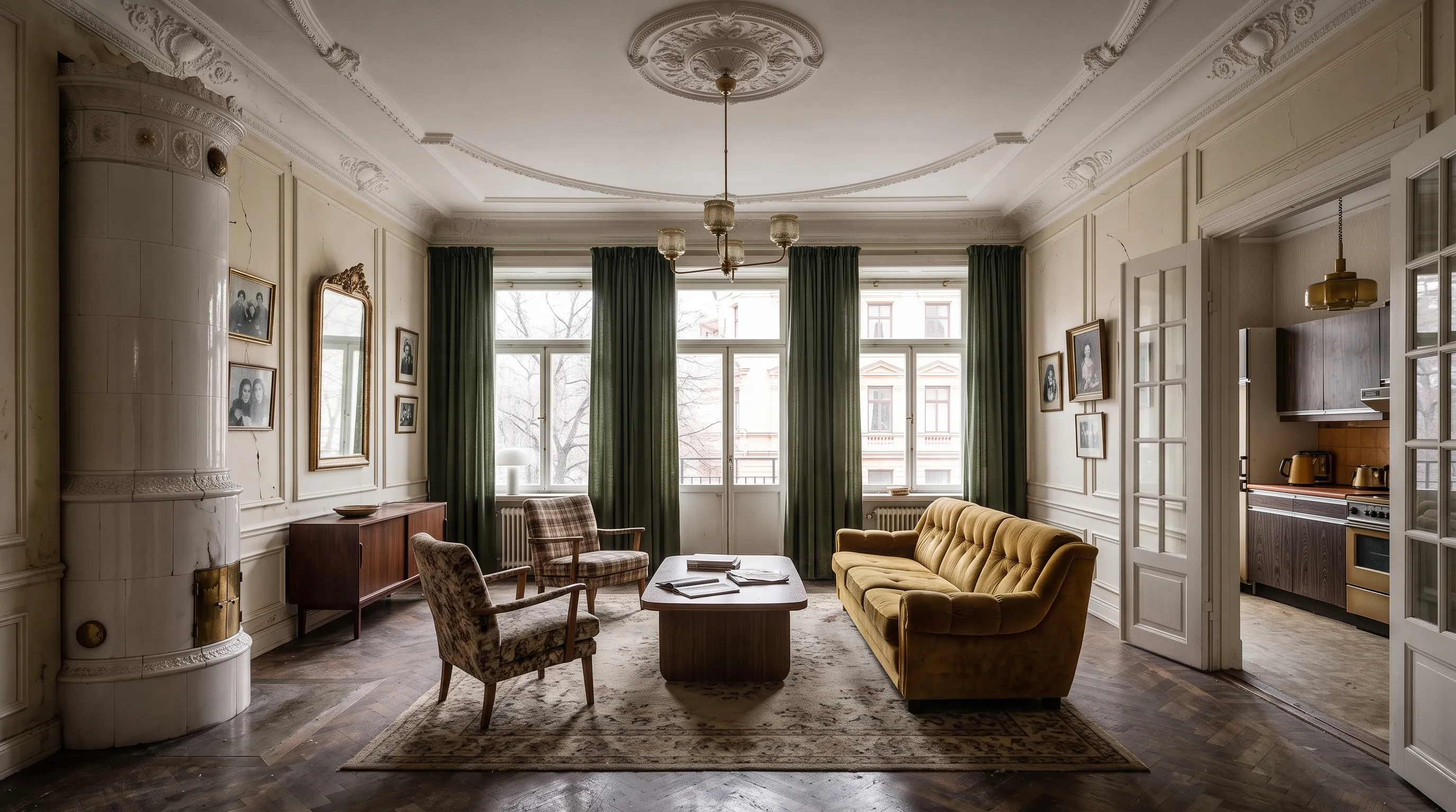 Totalrenovering av sekelskifteslägenhet (3 rok), före renovering