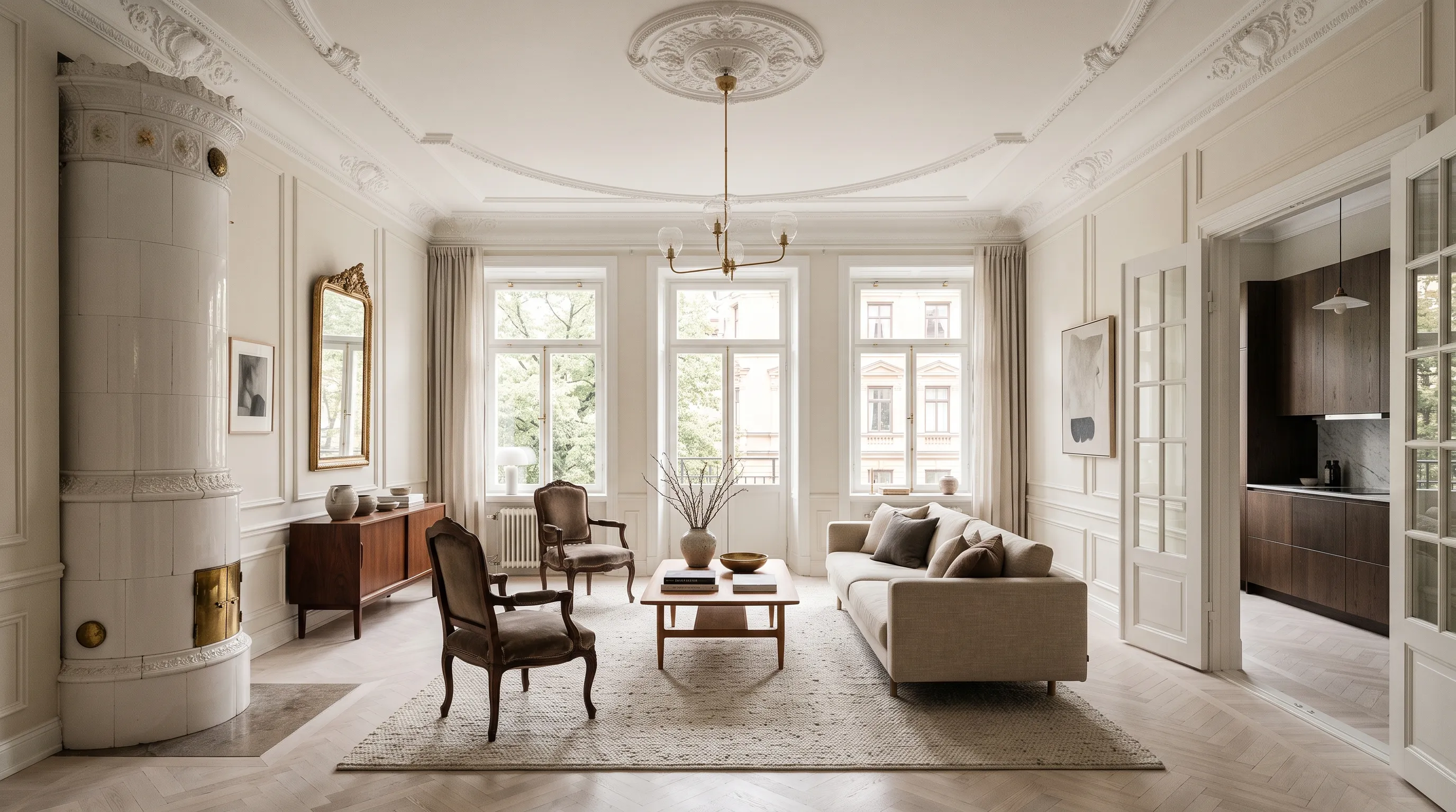 Totalrenovering av sekelskifteslägenhet (3 rok), efter renovering