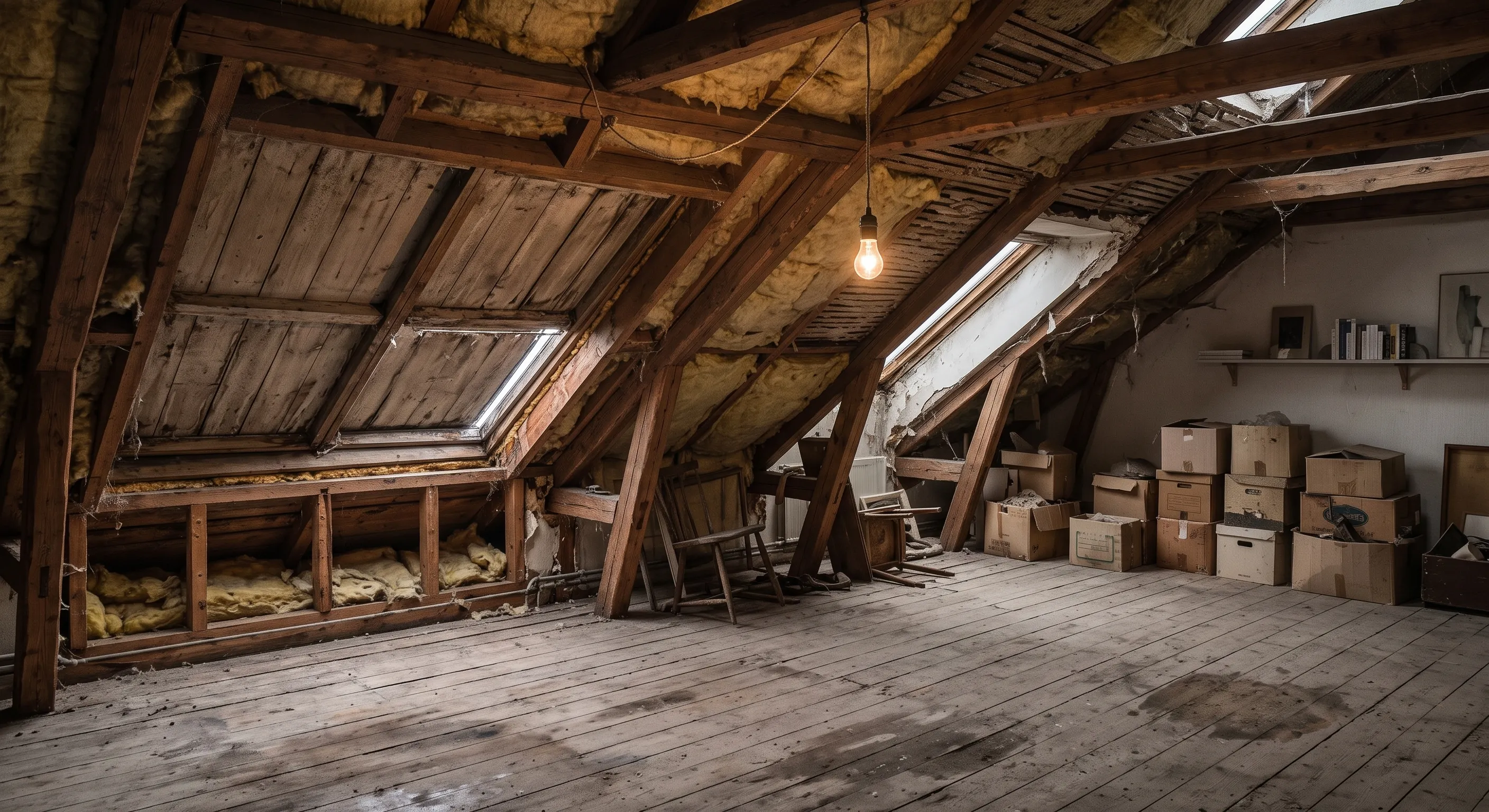 Exklusiv totalrenovering av vindsvåning, före renovering